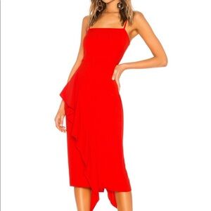 Lover + Friends red‎ midi dress sz small